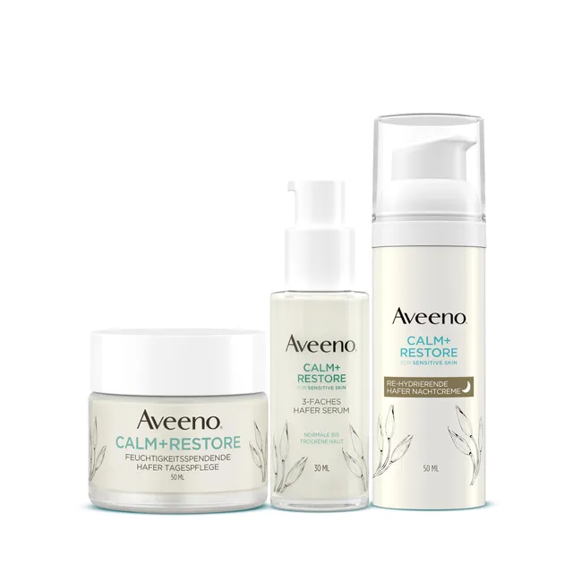 aveeno-calm-restore-pflegeset-tagespflege-serum-nachtcreme-f-r-empfindliche-haut image 1