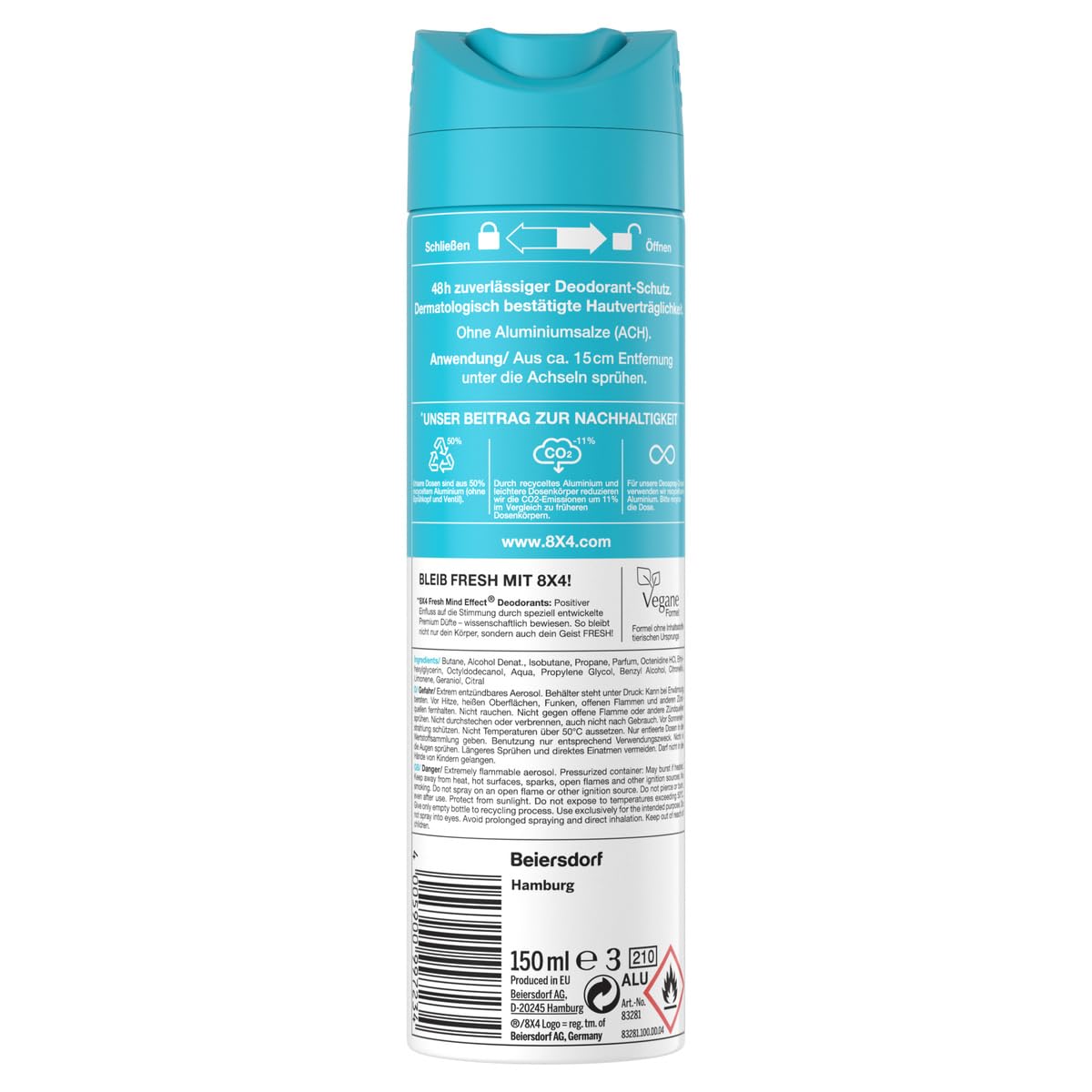 8x4-pure-freshness-deospray-150ml-ohne-aluminium-mit-48h-schutz image 5