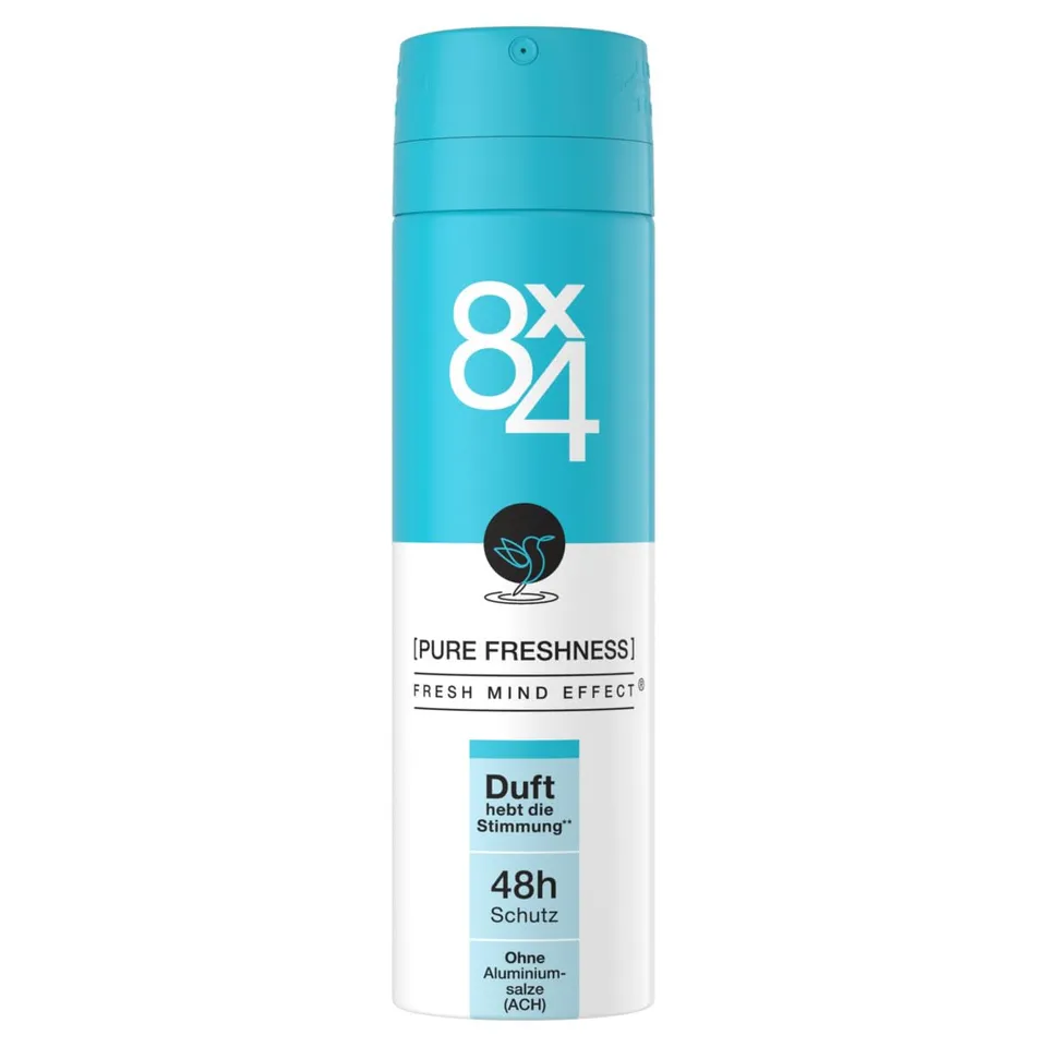 8x4-pure-freshness-deospray-150ml-ohne-aluminium-mit-48h-schutz image 1