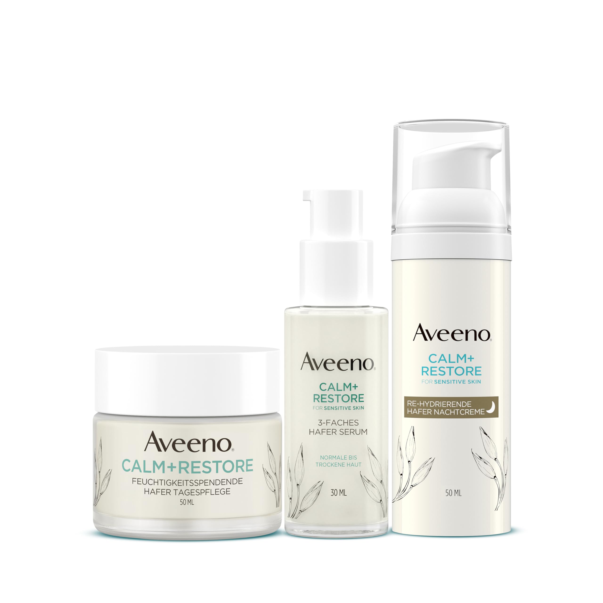 aveeno-calm-restore-pflegeset-tagespflege-serum-nachtcreme-f-r-empfindliche-haut image 1