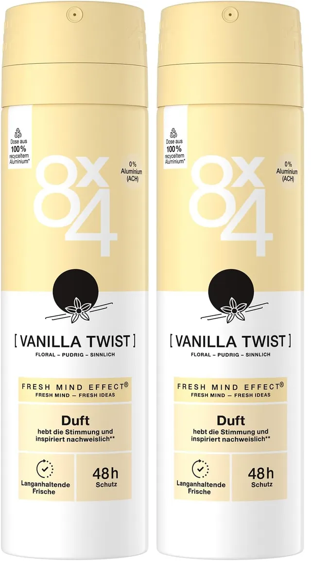 8x4-vanilla-twist-deospray-ohne-aluminium-2x150-ml image 1