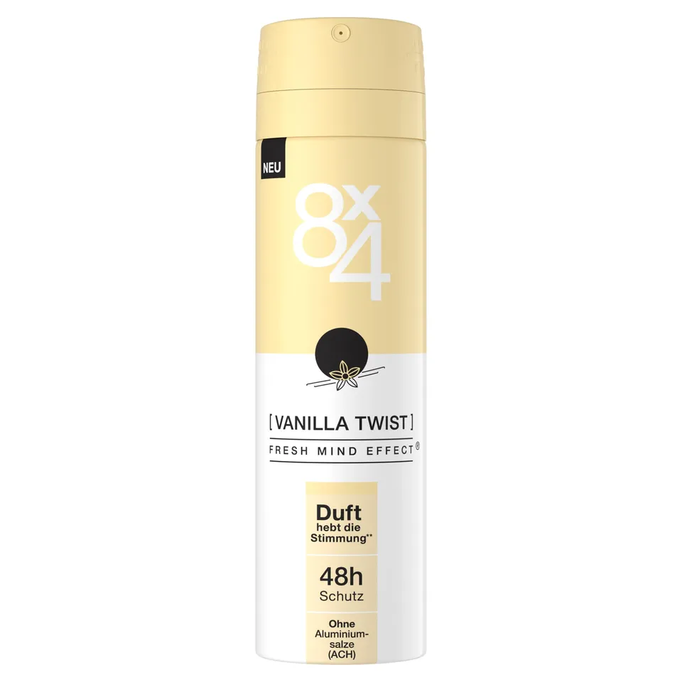 8x4-vanilla-twist-deospray-150-ml-pudrig-vanille-ohne-aluminium-ach-48h-schutz image 1