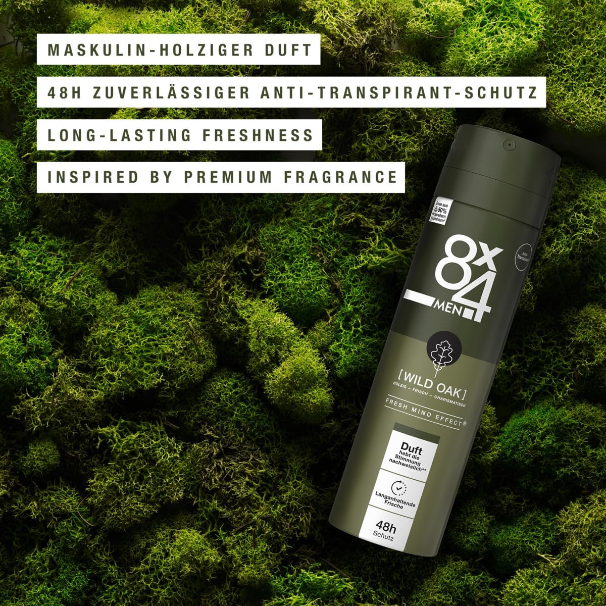 8x4-men-wild-oak-deospray-150ml-48h-anti-transpirant image 2