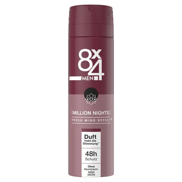 8x4-men-million-nights-deospray-150-ml-orientalisch-ohne-aluminium-ach-48h-schut image 1