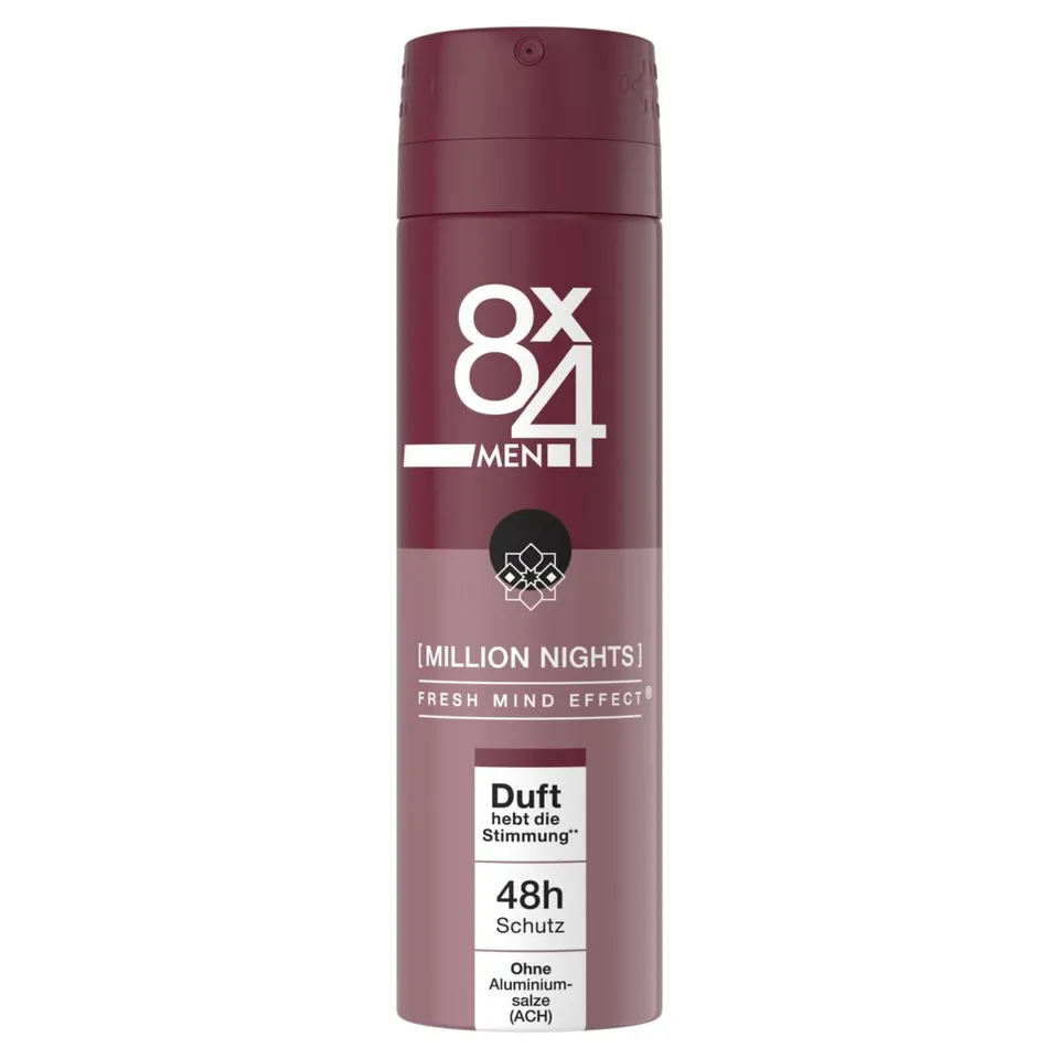 8x4-men-million-nights-deospray-150-ml-orientalisch-ohne-aluminium-ach-48h-schut image 1