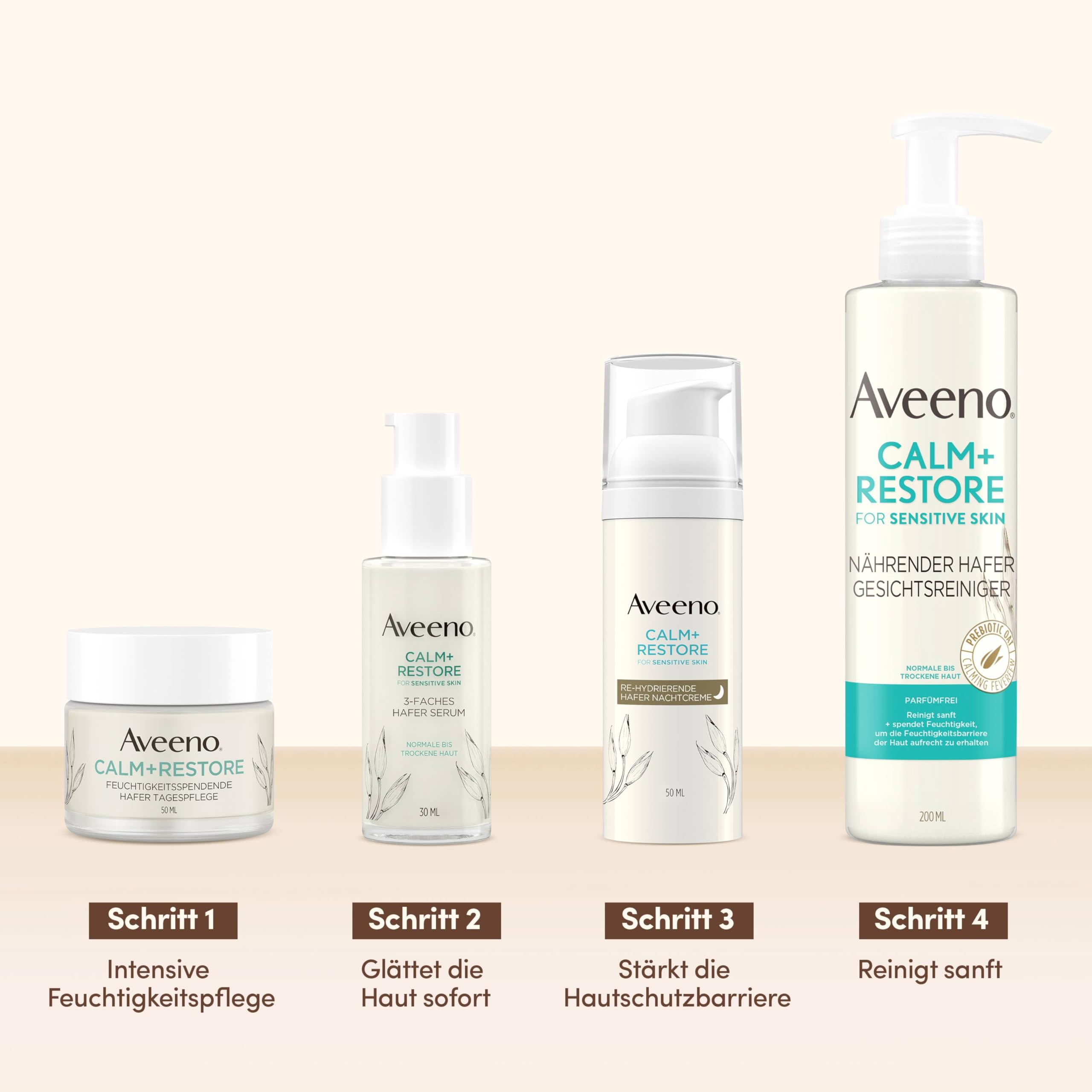 aveeno-calm-restore-hautpflege-set-4-teilig-mit-reiniger-f-r-empfindliche-haut image 2