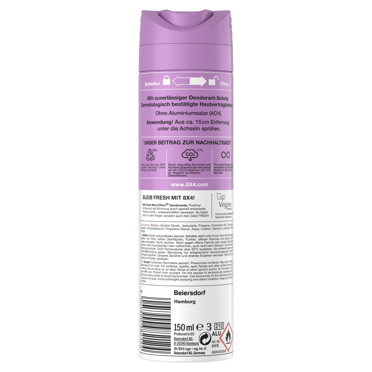 8x4-vibrant-flower-deospray-150-ml-exotisch-floral-ohne-aluminium-ach-48h-schutz image 7